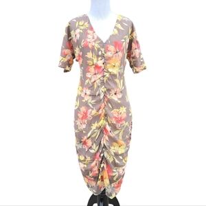 Sundance Floral Ruched Midi Dress